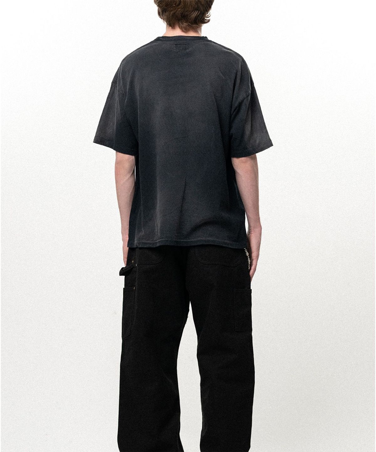 카미야(KAMIYA) THE DARKNESS WILL DISAPPEAR Distressed T-shirt - BLACK