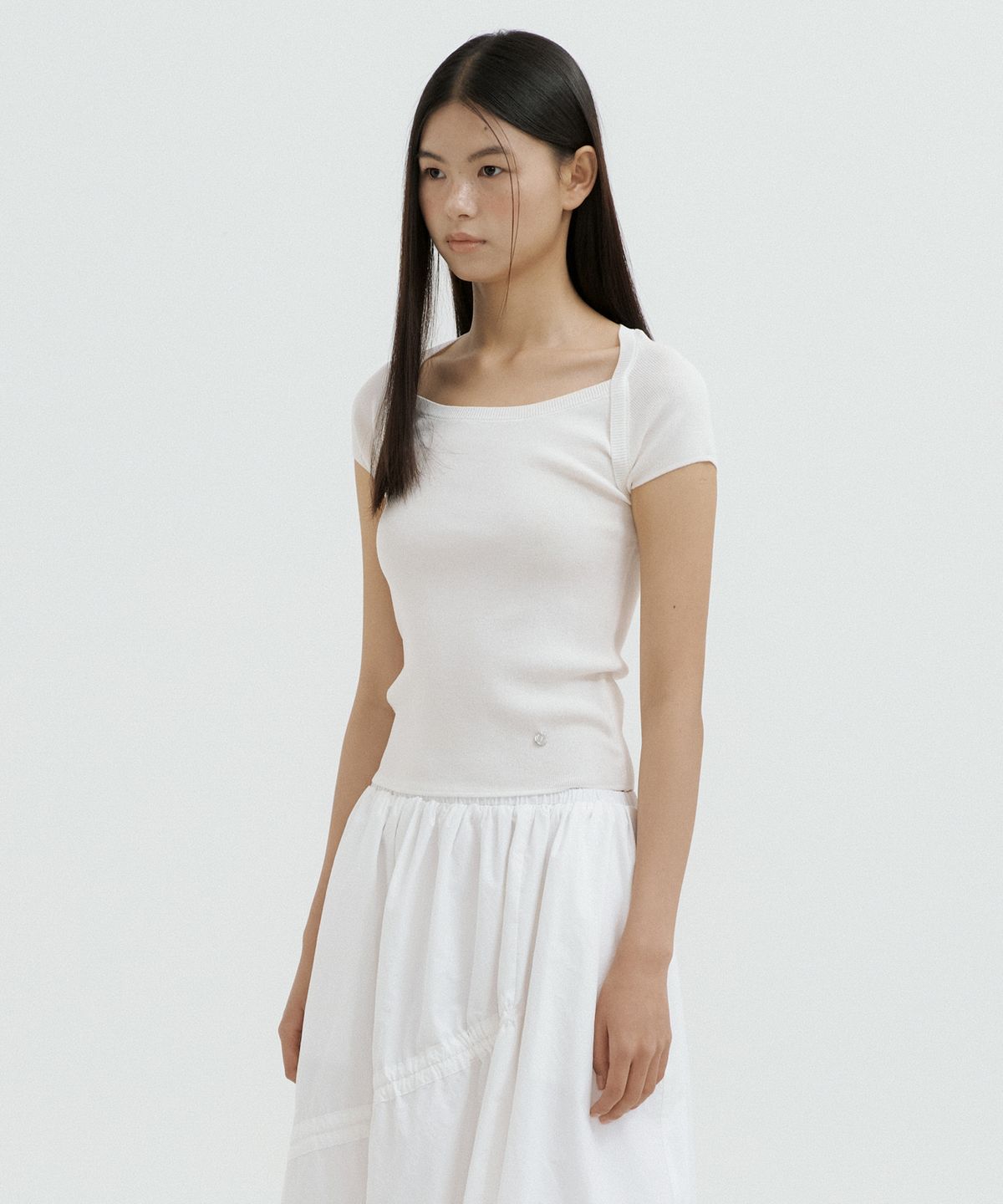 루시르주(LUCIR ZU) Boatneck Bolero Knit Top (ivory)