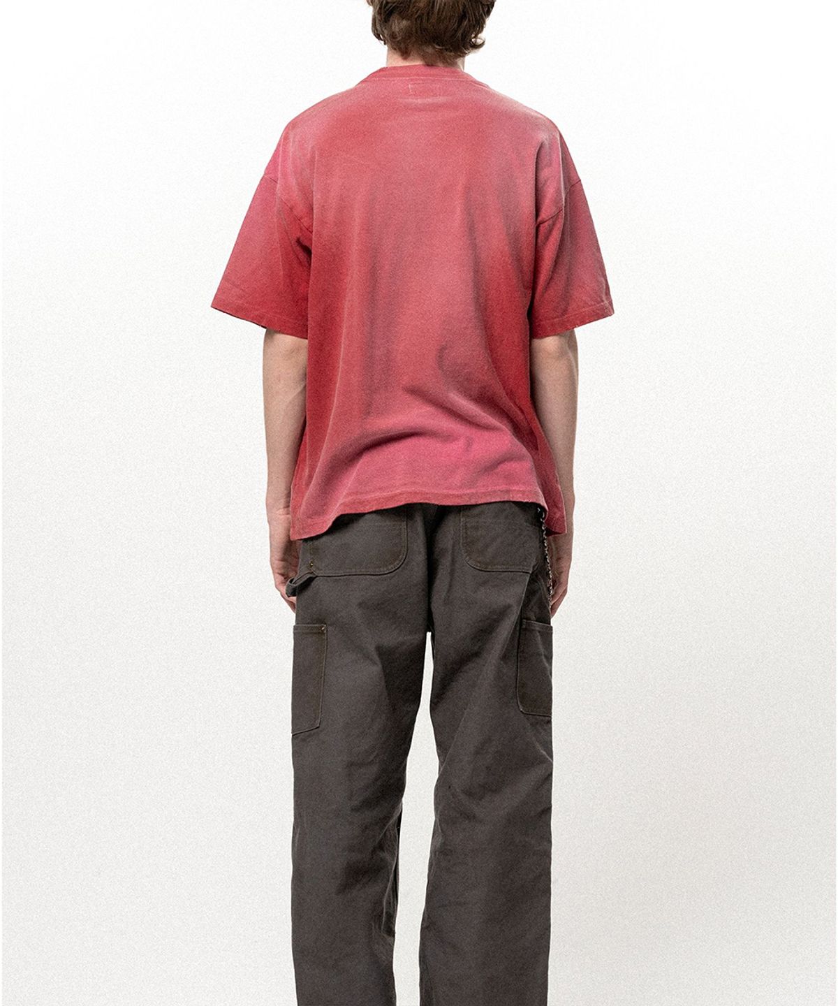 카미야(KAMIYA) CRAYON FLAME Distressed T-shirt - RED