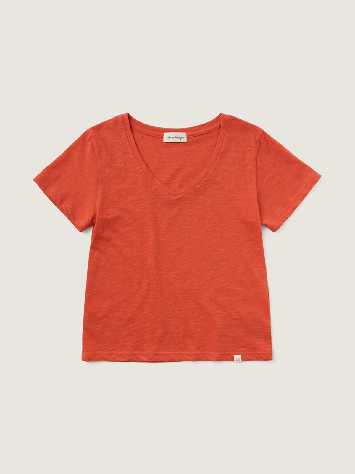시엔느(SIENNE) Eze V neck T-shirt (Burnt Orange)