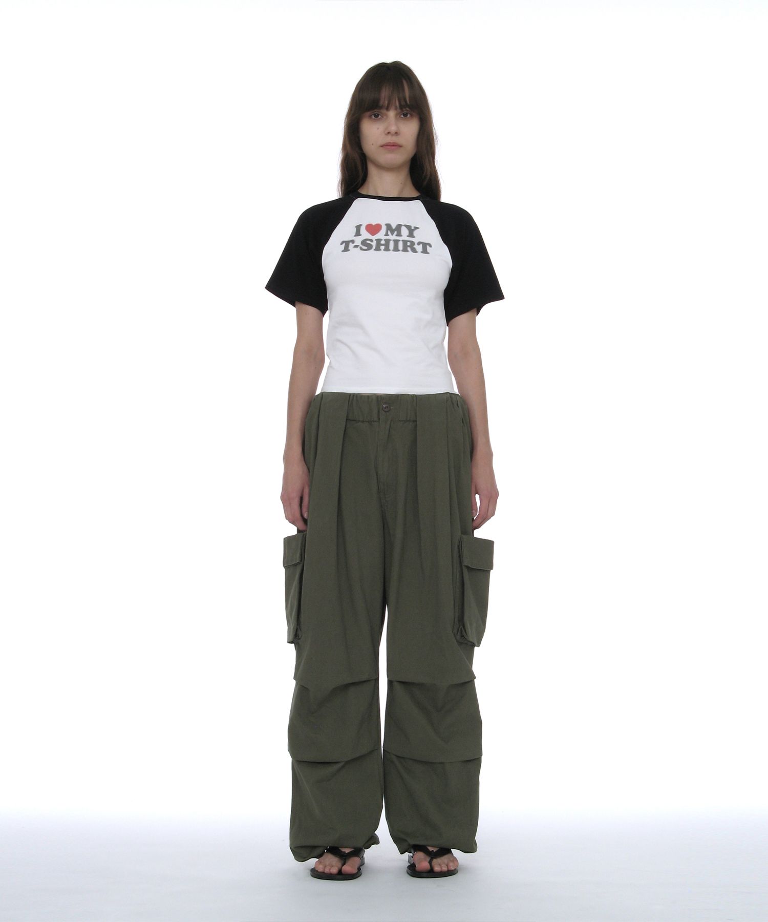 MUSINSA | PARTIMENTO WOMEN Bat Sleeve ILT Printed Tee_White