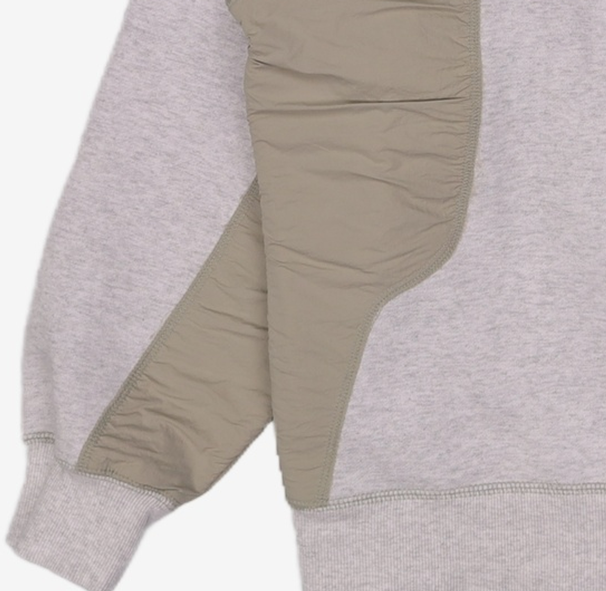 예일(YALE) [ONEMILE WEAR] NYLON FABRIC MIXED HOODIE LIGHT GRAY M