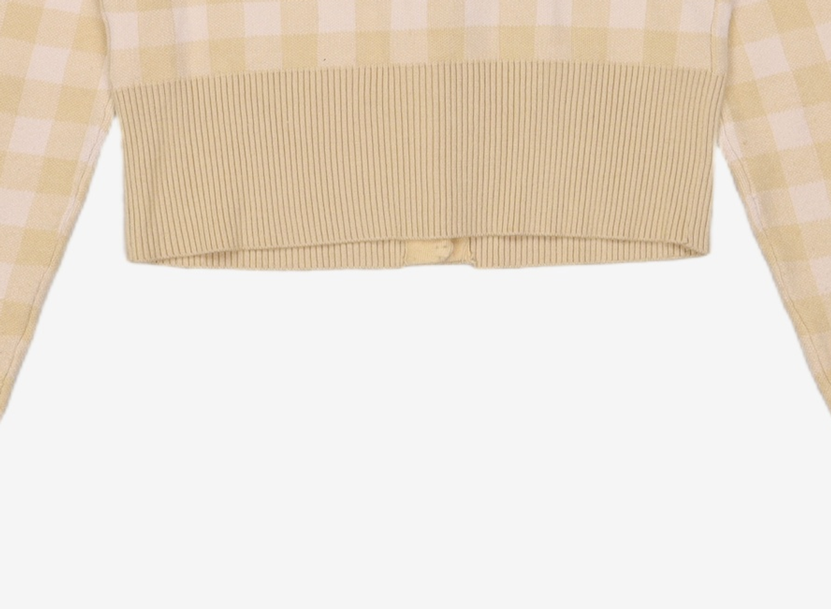 미쏘(MIXXO) 체크 패턴 가디건 MIWCKC234T S