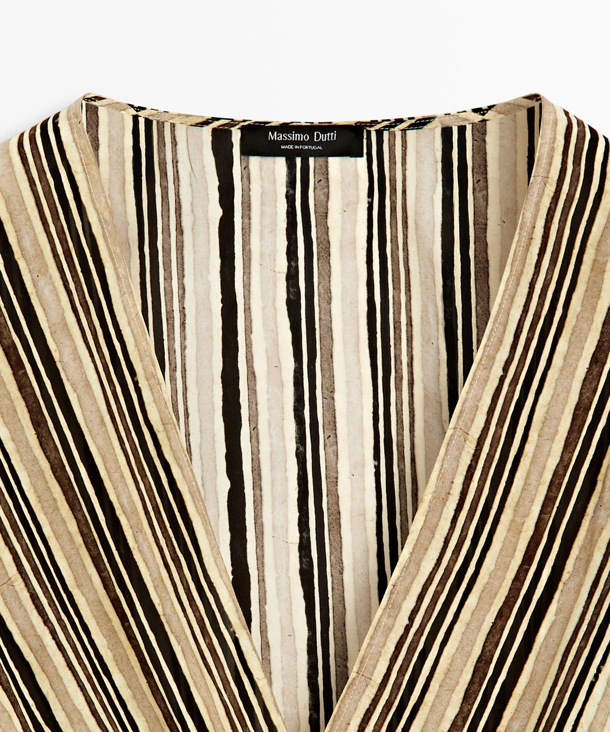 마시모두띠(MASSIMO DUTTI) 스트라이프 벨트 디테일 미디 원피스