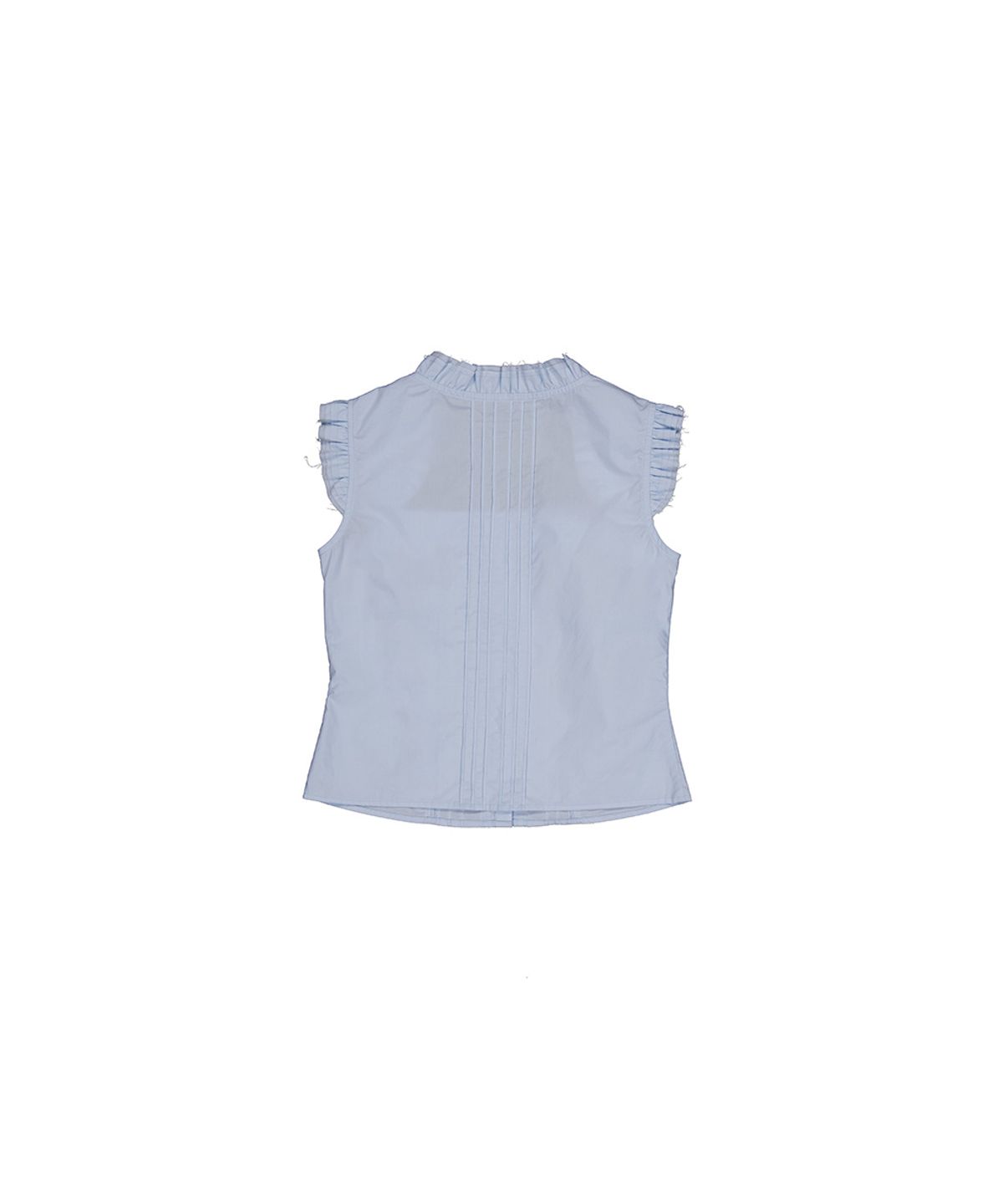 필세(PHILCE) Frill cap sleeveless blouse, Sky Blue