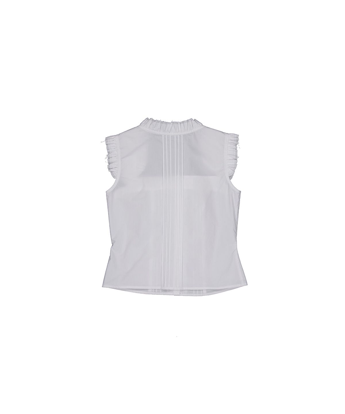 필세(PHILCE) Frill cap sleeveless blouse, White