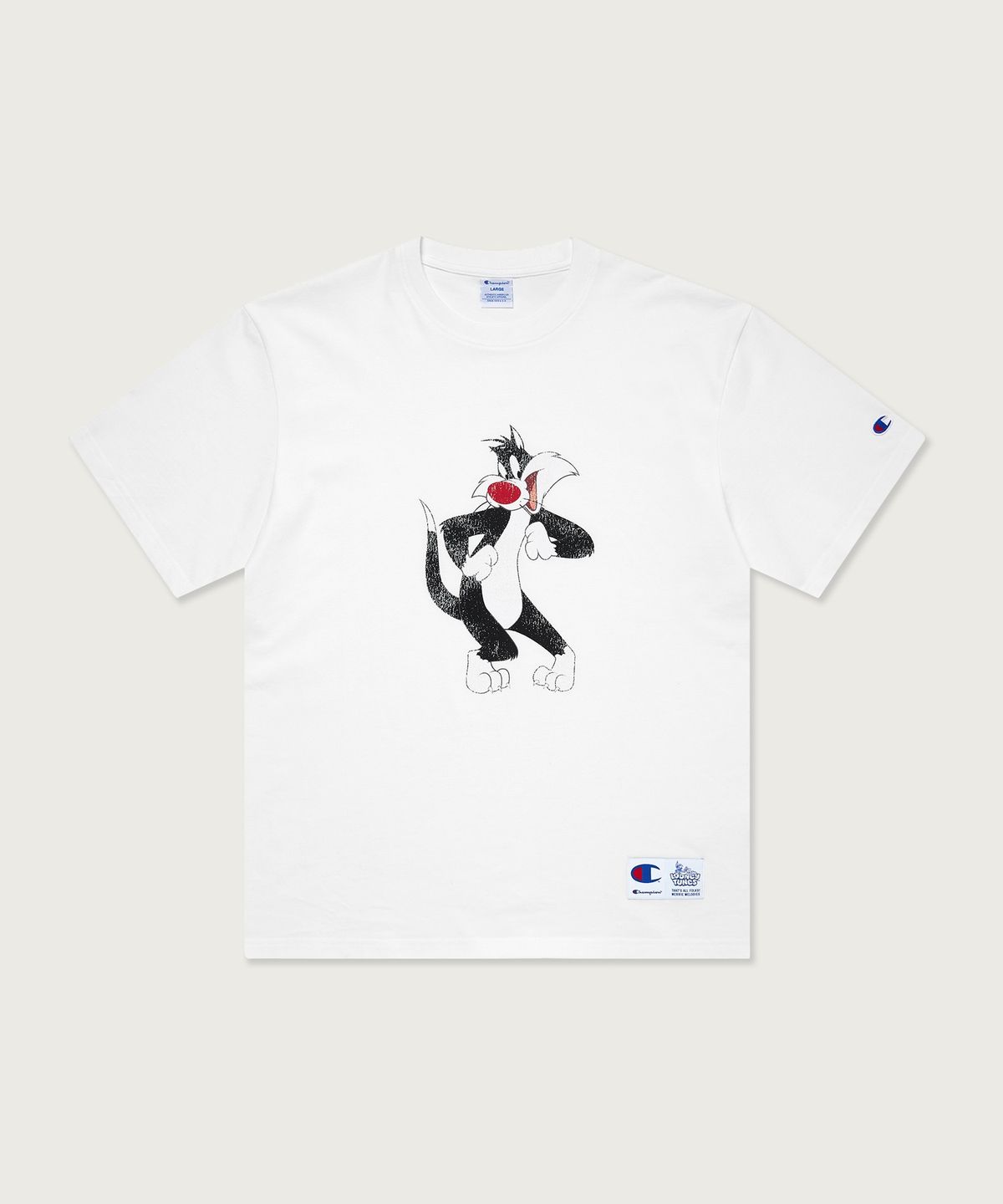 챔피온(CHAMPION) 챔피온 X 루니툰즈 반팔 티셔츠 실베스터 White