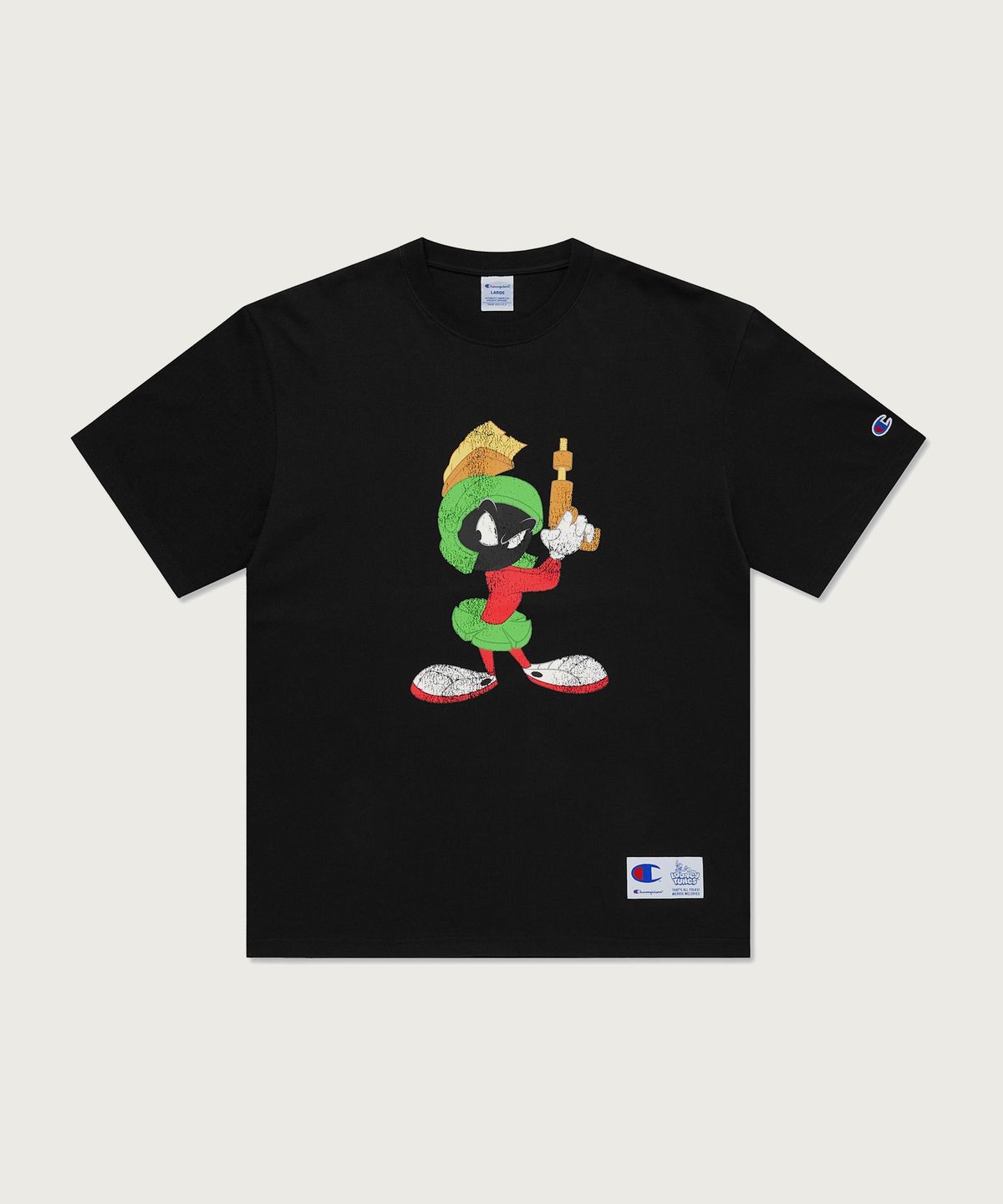 챔피온(CHAMPION) 챔피온 X 루니툰즈 반팔 티셔츠 마빈 Black