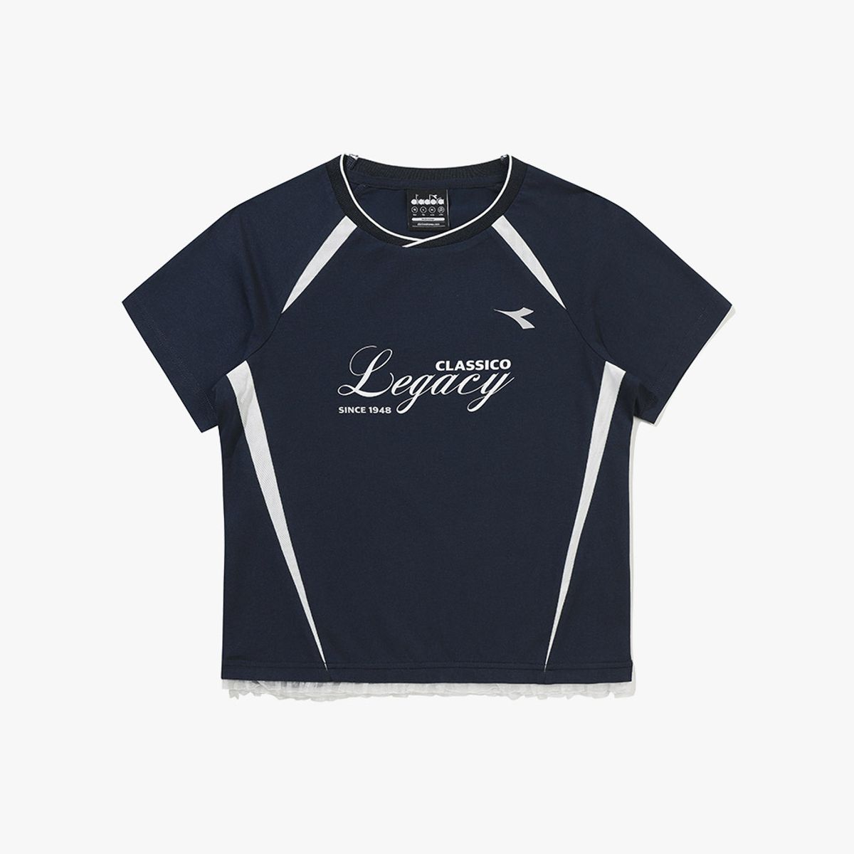 디아도라(diadora) 세레모니 레이스 반팔 티셔츠 우먼 NAVY