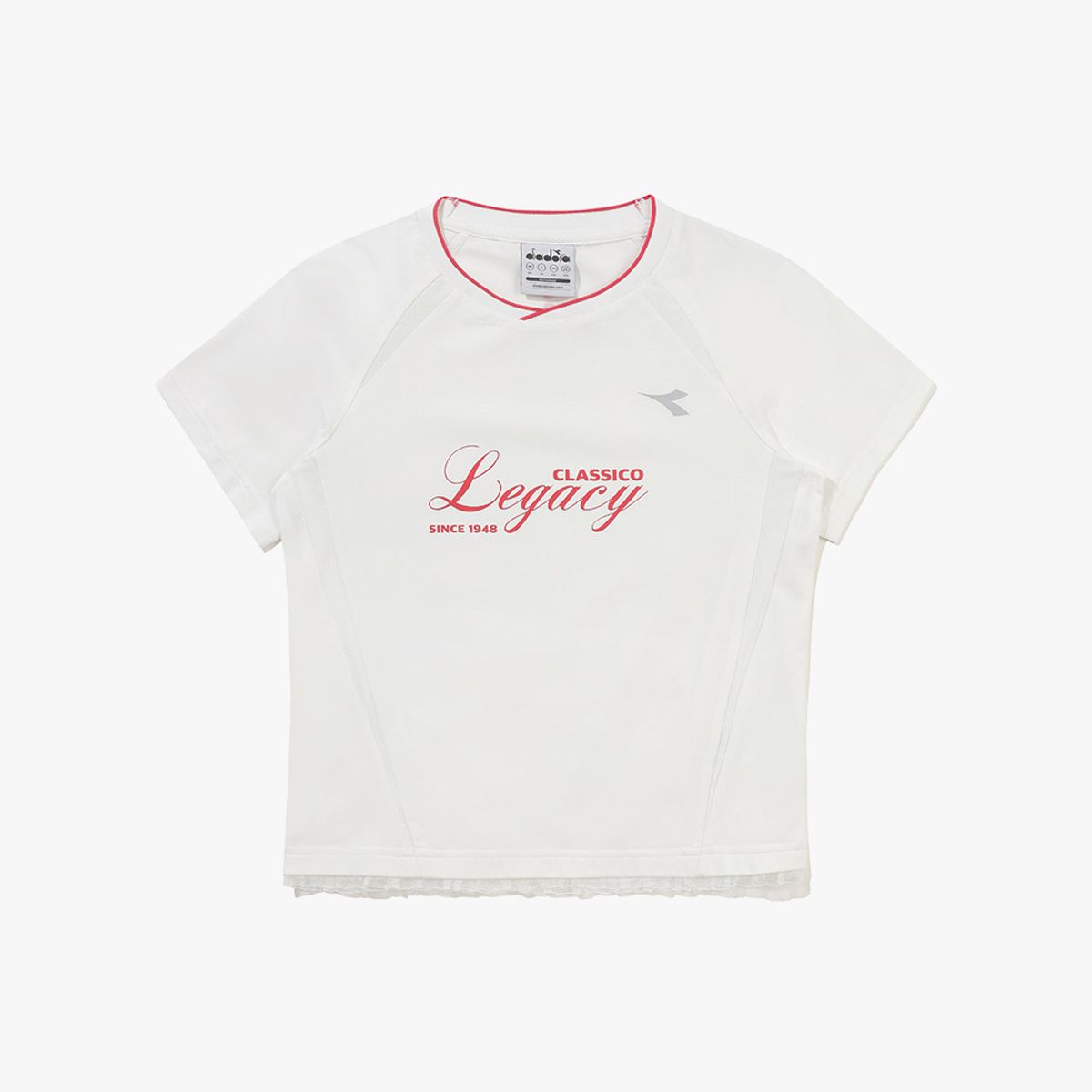 디아도라(diadora) 세레모니 레이스 반팔 티셔츠 우먼 OFF WHITE