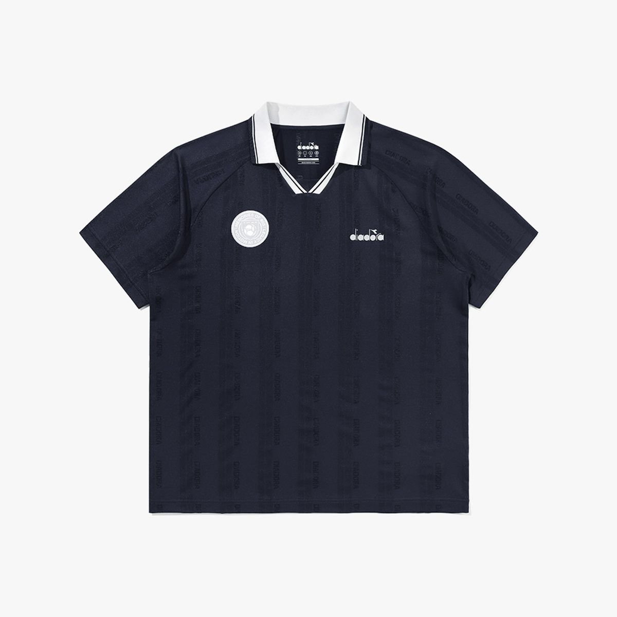 디아도라(diadora) 세레모니 메쉬 자카드 카라 반팔 티셔츠 NAVY