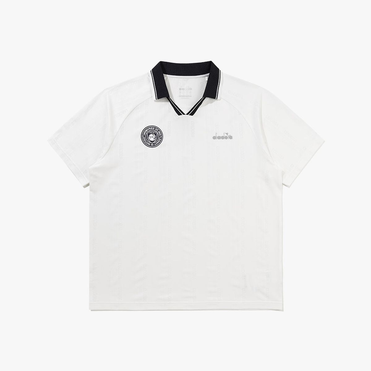 디아도라(diadora) 세레모니 메쉬 자카드 카라 반팔 티셔츠 OFF WHITE