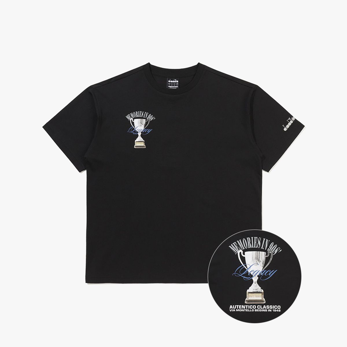 디아도라(diadora) 트로피 그래픽 반팔 티셔츠 BLACK