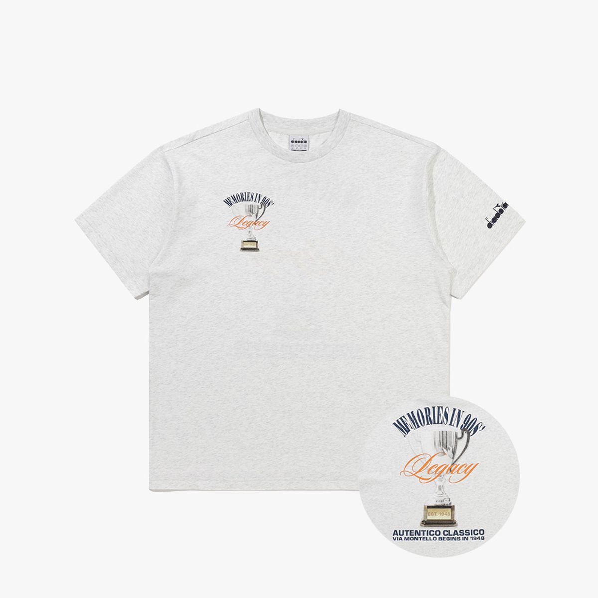 디아도라(diadora) 트로피 그래픽 반팔 티셔츠 MELANGE GREY