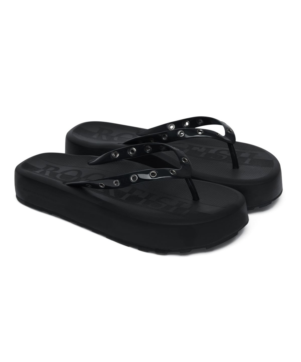 락피쉬웨더웨어(ROCKFISH WEATHERWEAR) FLIPFLOW PLATFORM(EYELET) - BLACK