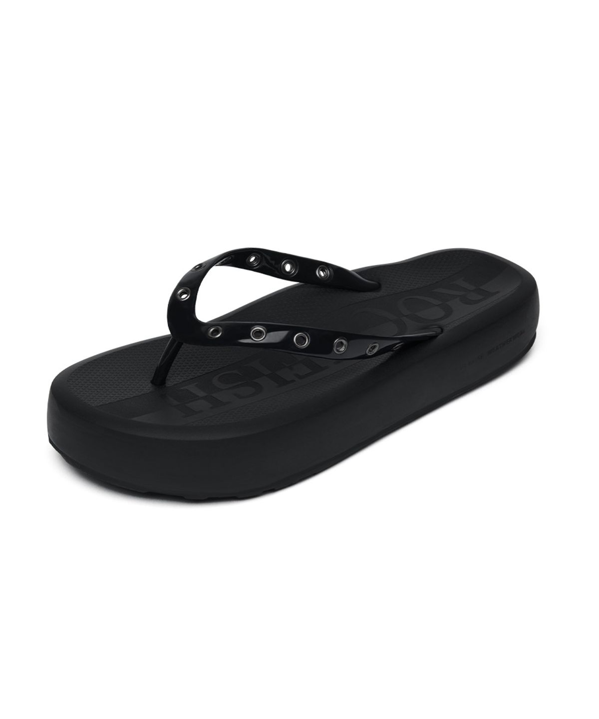 락피쉬웨더웨어(ROCKFISH WEATHERWEAR) FLIPFLOW PLATFORM(EYELET) - BLACK