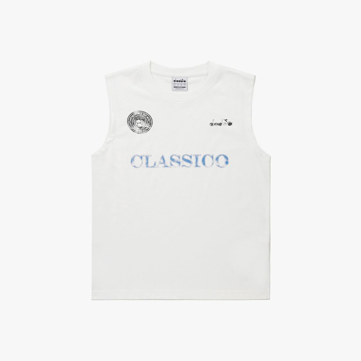 디아도라(diadora) 워싱 그래픽 슬리브리스 OFF WHITE