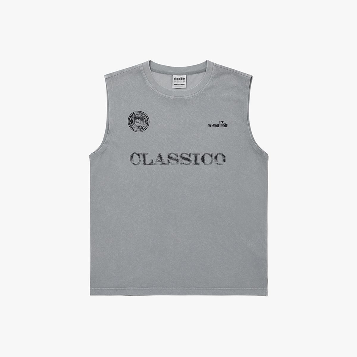 디아도라(diadora) 워싱 그래픽 슬리브리스 GREY