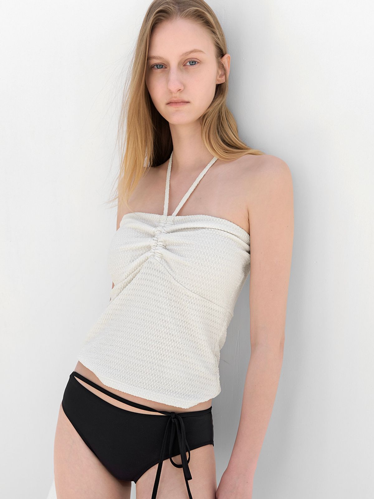 아틀리에 나인(ATELIER NAIN) CREASE STRING SWIM TUBE TOP (SW-833)