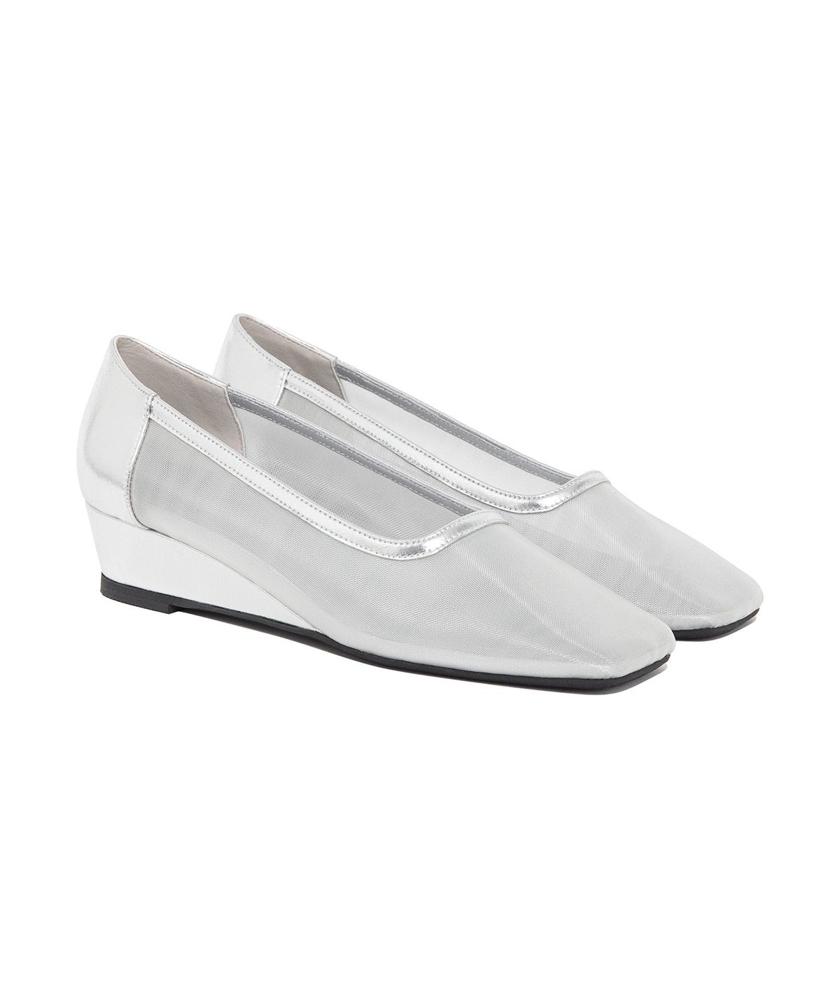 다이닛(DEINET) [YOON SOAP X DEINET] MESH WEDGE HEELS IN SILVER