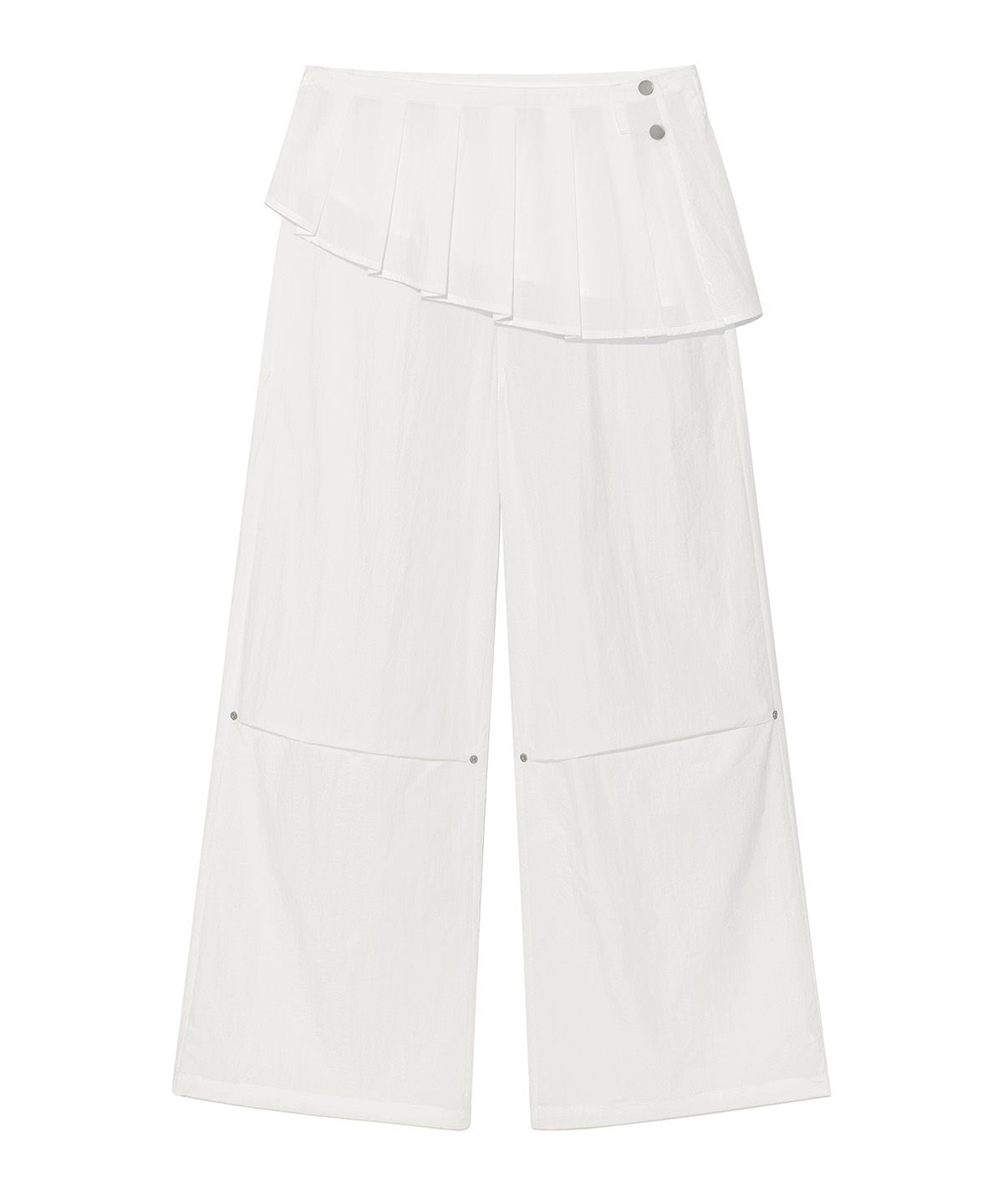 다이닛(DEINET) [YOON SOAP X DEINET] SKIRT LAYERED PANTS IN WHITE