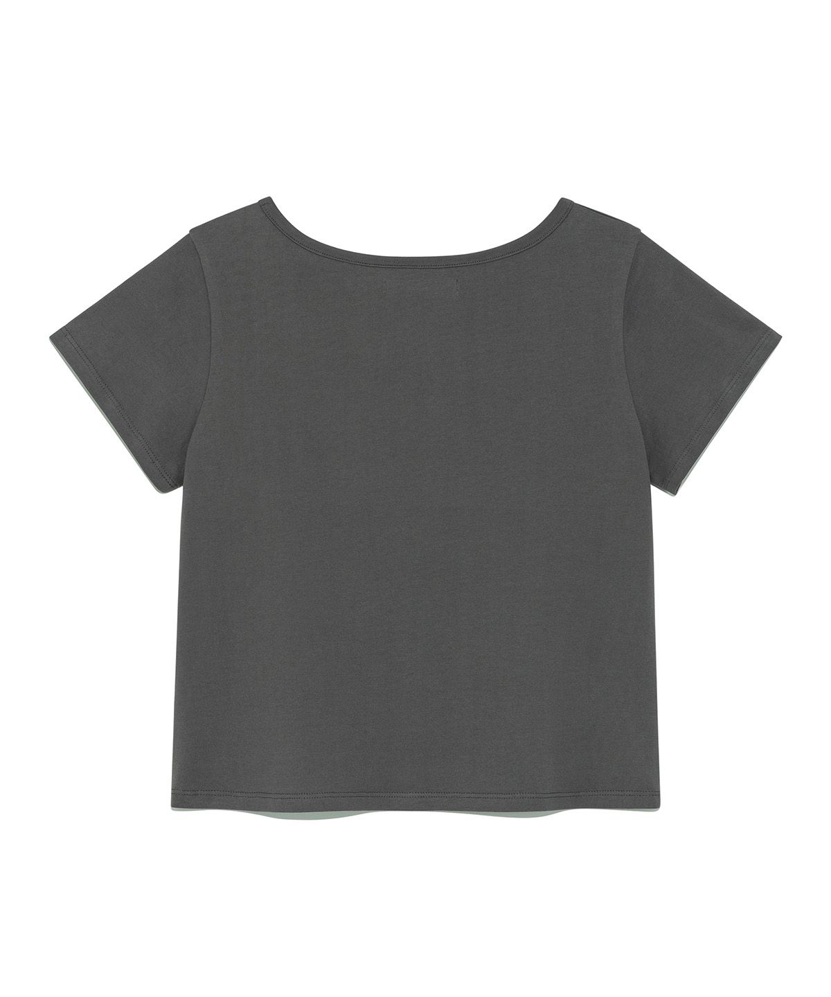 다이닛(DEINET) [YOON SOAP X DEINET] DEINET LOGO BOATNECK T-SHIRT IN CHARCOAL