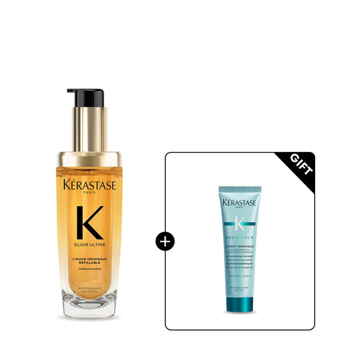 케라스타즈(KERASTASE) 엘릭서 얼팀 오리지널 헤어오일 75ml (+시몽 테르미크 30ml)