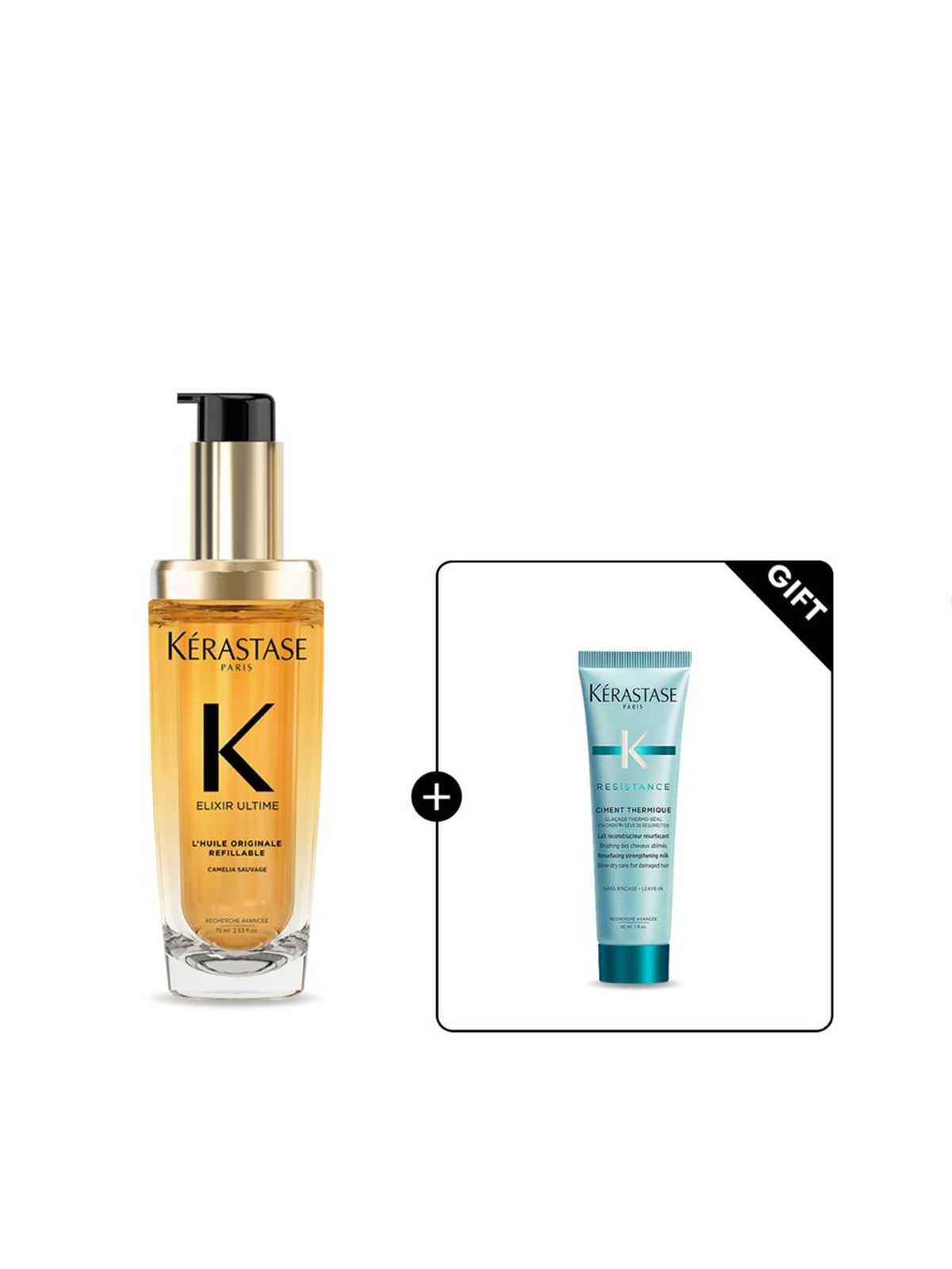 케라스타즈(KERASTASE) 엘릭서 얼팀 오리지널 헤어오일 75ml (+시몽 테르미크 30ml)