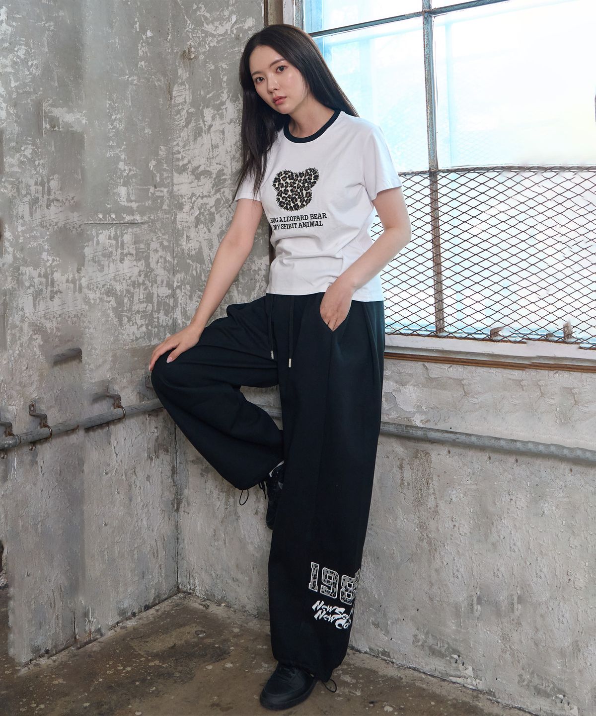 더블제이디(DOUBLE JD) 호피 아플리케 팬츠