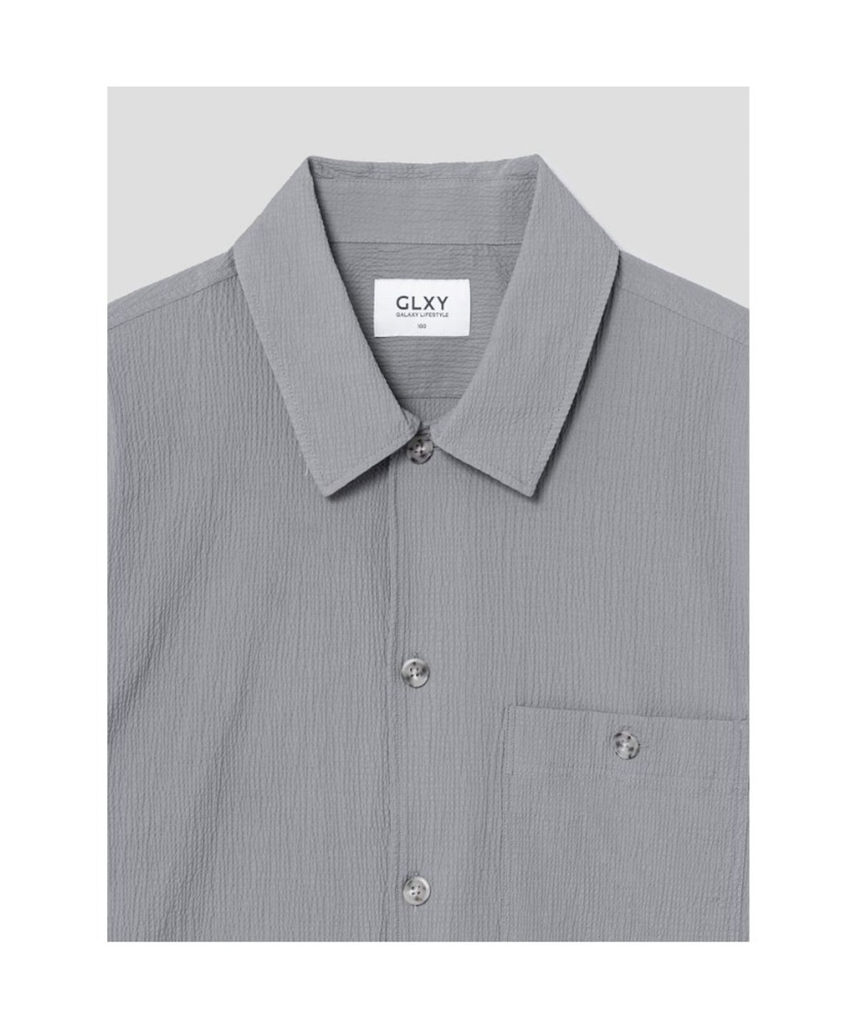 GLXY (갤럭시 라이프스타일)(GLXY (GALAXY LIFESTYLE)) GLXY [갤럭시라이프스타일][三無衣服] AIRY 하프 셔츠 (SETUP)  그레이