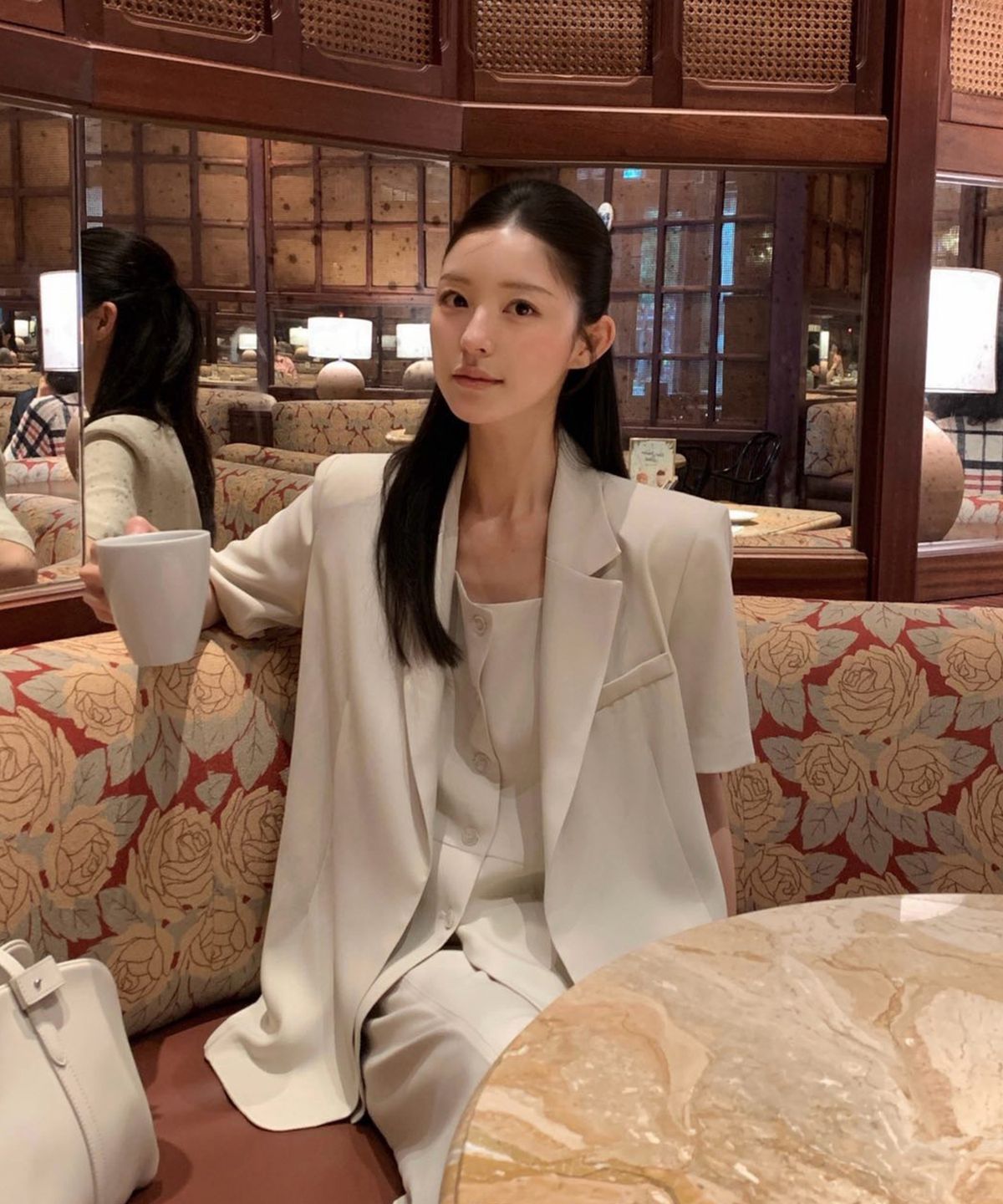 누브(NOUVE) 린넨 벨티드 자켓 셋업 - 아이보리 / Linen Belted Jacke Set up - Ivory