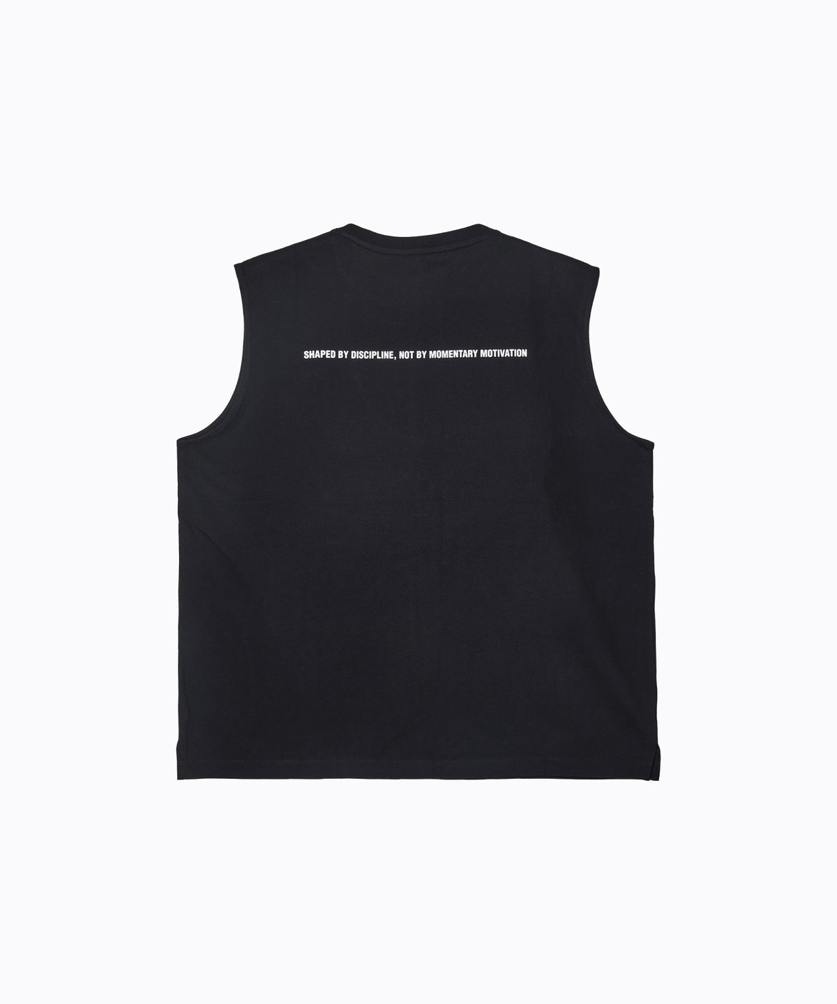 라임라잇 어패럴(LIMELIGHT APPAREL) 애슬릿 디서플린 백 로고 쿨링 오버사이즈 슬리브리스 (블랙/화이트)