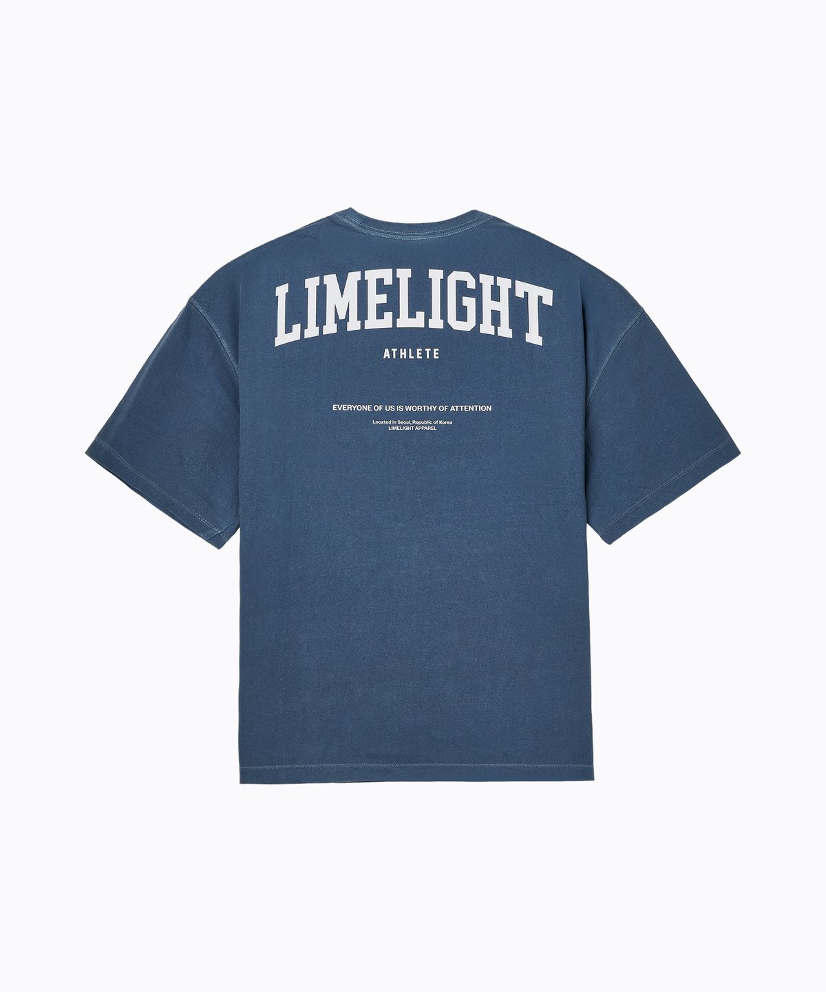 라임라잇 어패럴(LIMELIGHT APPAREL) 라임라잇 백 로고 쿨링 오버사이즈 티셔츠 (블루/화이트)