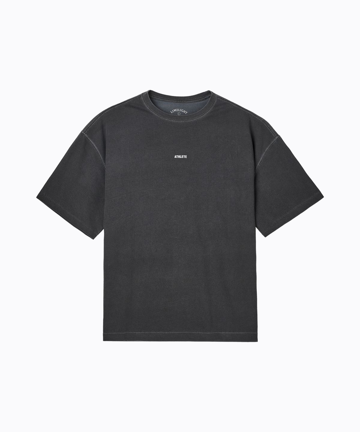 라임라잇 어패럴(LIMELIGHT APPAREL) 라임라잇 백 로고 쿨링 오버사이즈 티셔츠 (차콜/화이트)