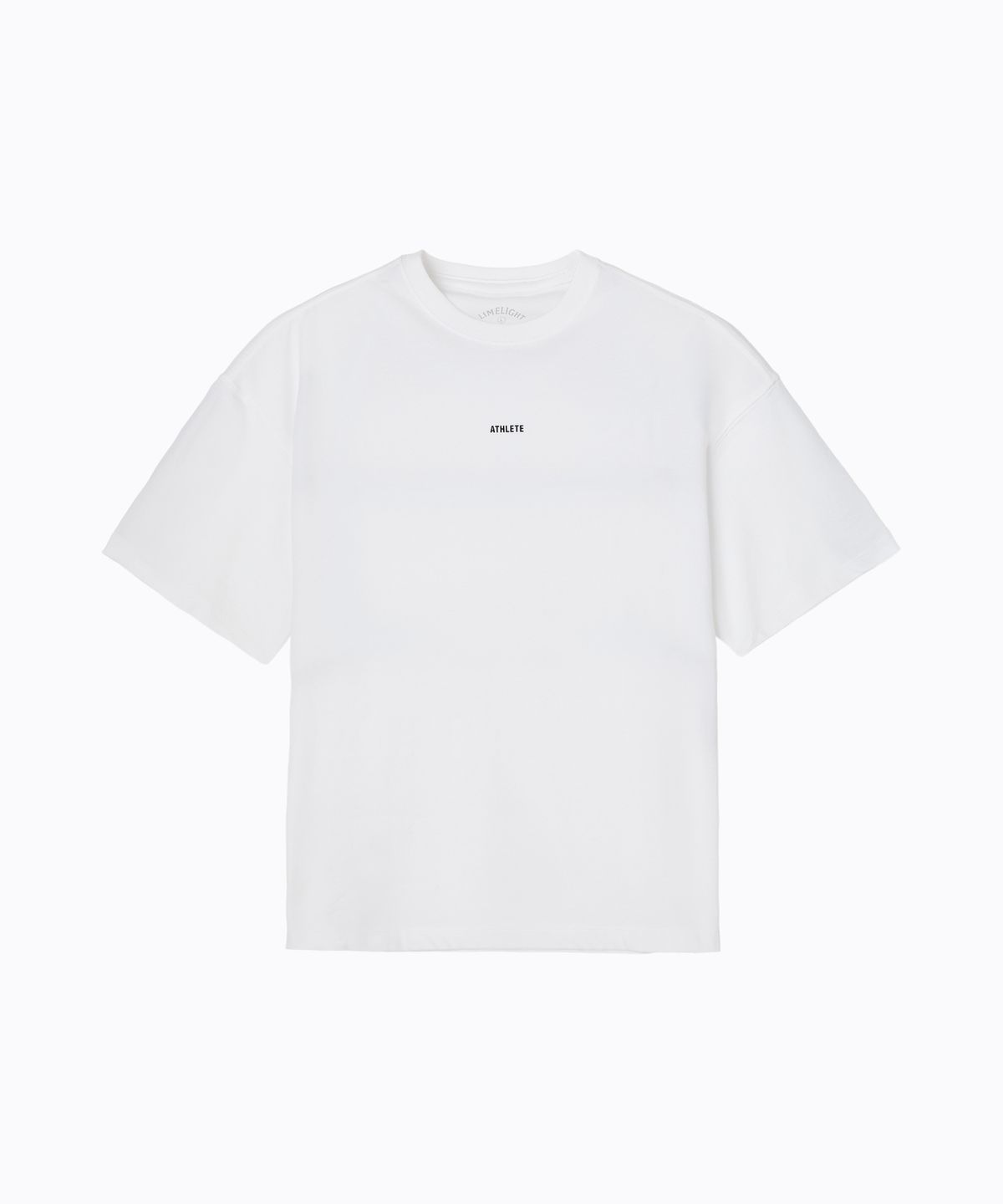 라임라잇 어패럴(LIMELIGHT APPAREL) 라임라잇 백 로고 쿨링 오버사이즈 티셔츠 (화이트/블랙)