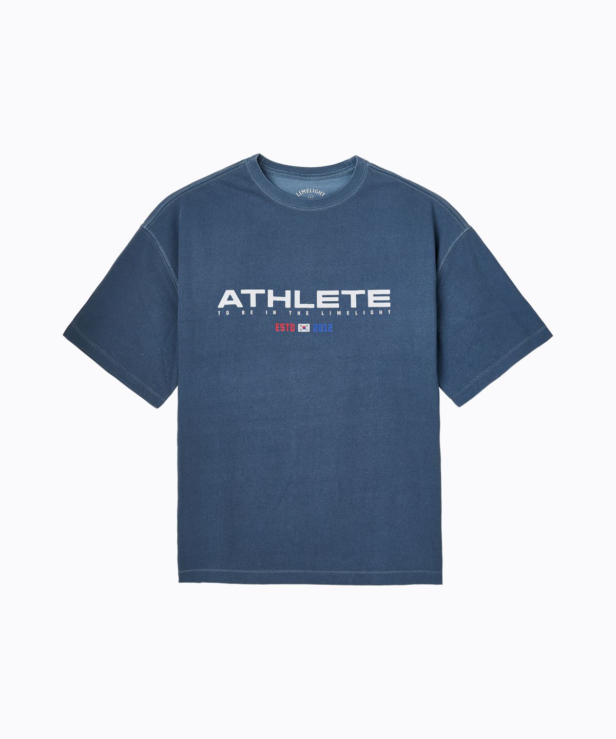 라임라잇 어패럴(LIMELIGHT APPAREL) 애슬릿 빅 로고 쿨링 오버사이즈 티셔츠 (블루/화이트)