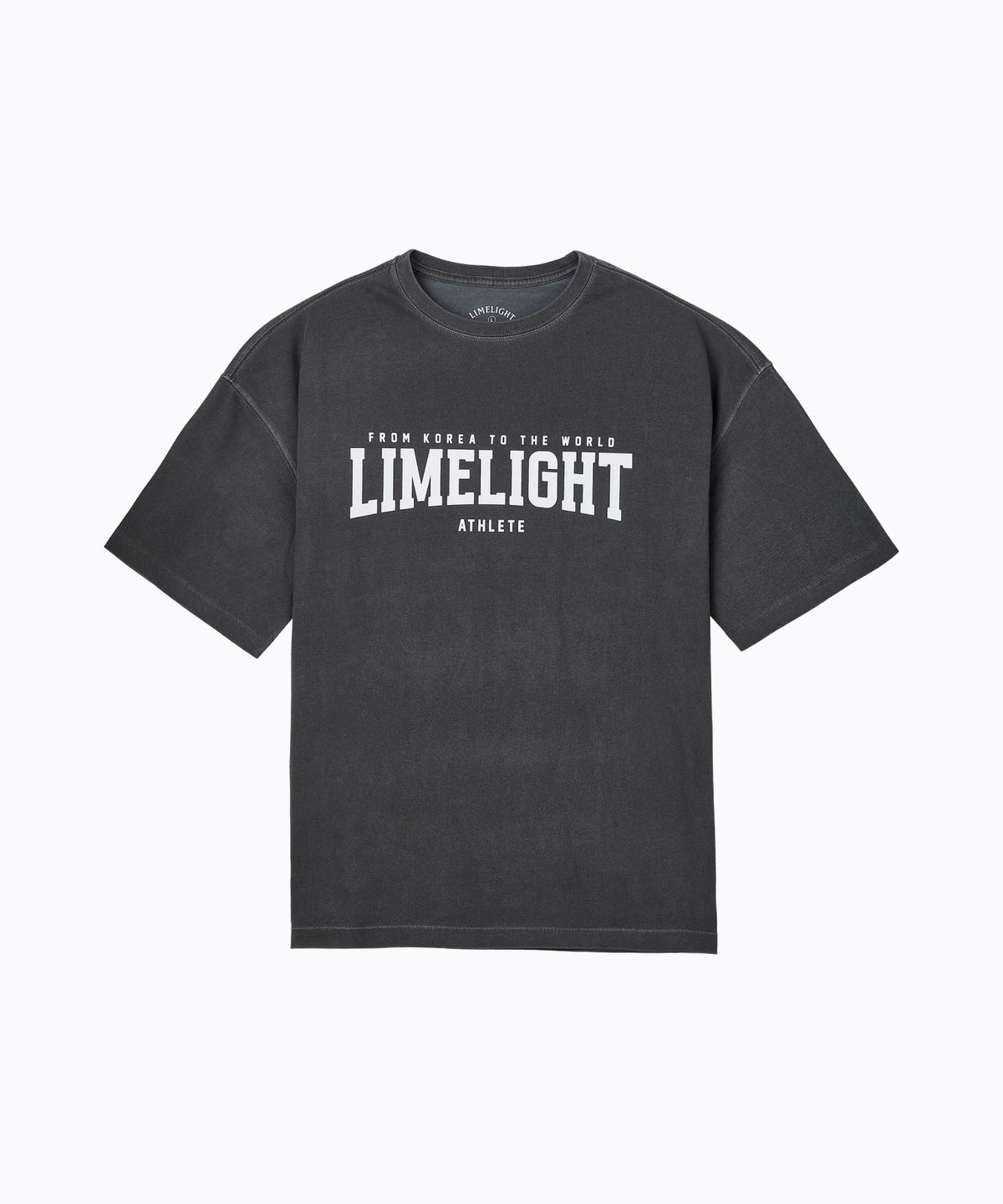 라임라잇 어패럴(LIMELIGHT APPAREL) 라임라잇 빅 로고 쿨링 오버사이즈 티셔츠 (차콜/화이트)