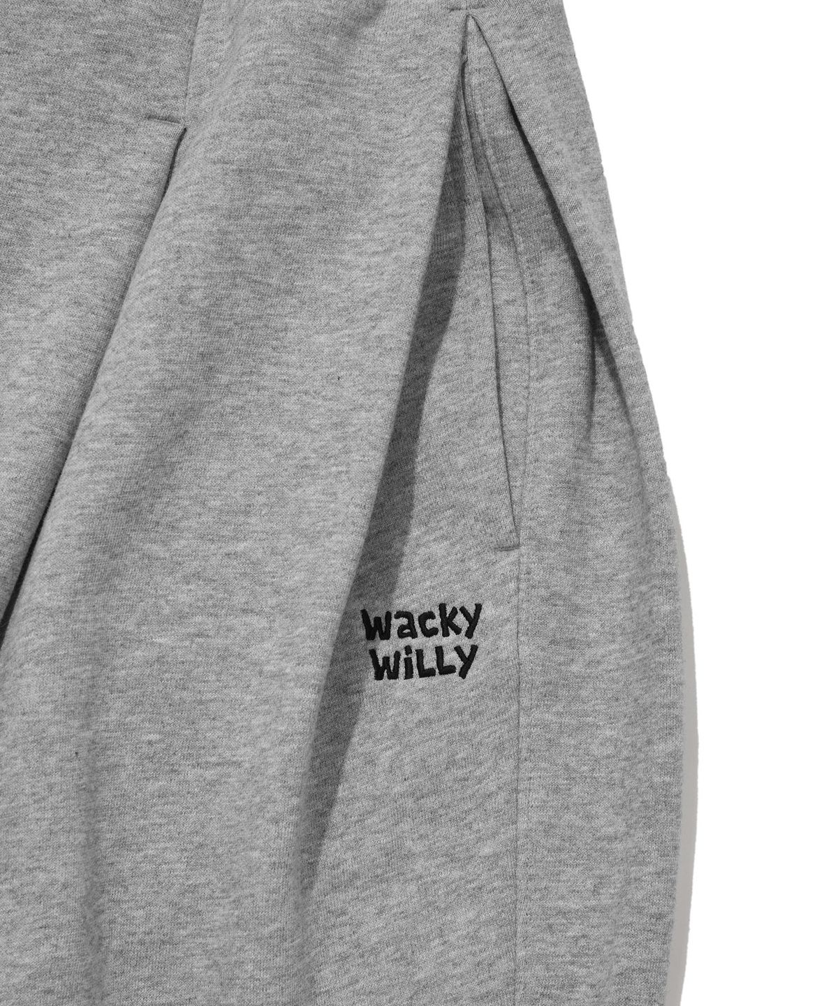 와키윌리(WACKY WILLY) 쓰리턱 와이드 스웻 팬츠 그레이
