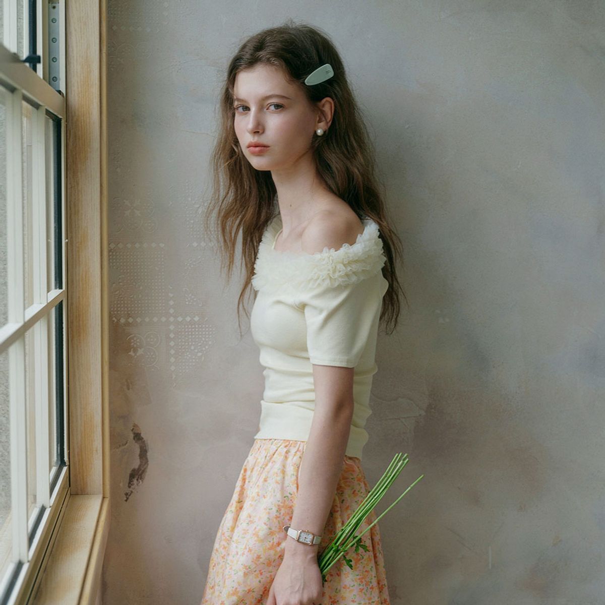 쎄무아듀(CEST MOIDEW) Cest_Mesh two-way cropped top_YELLOW