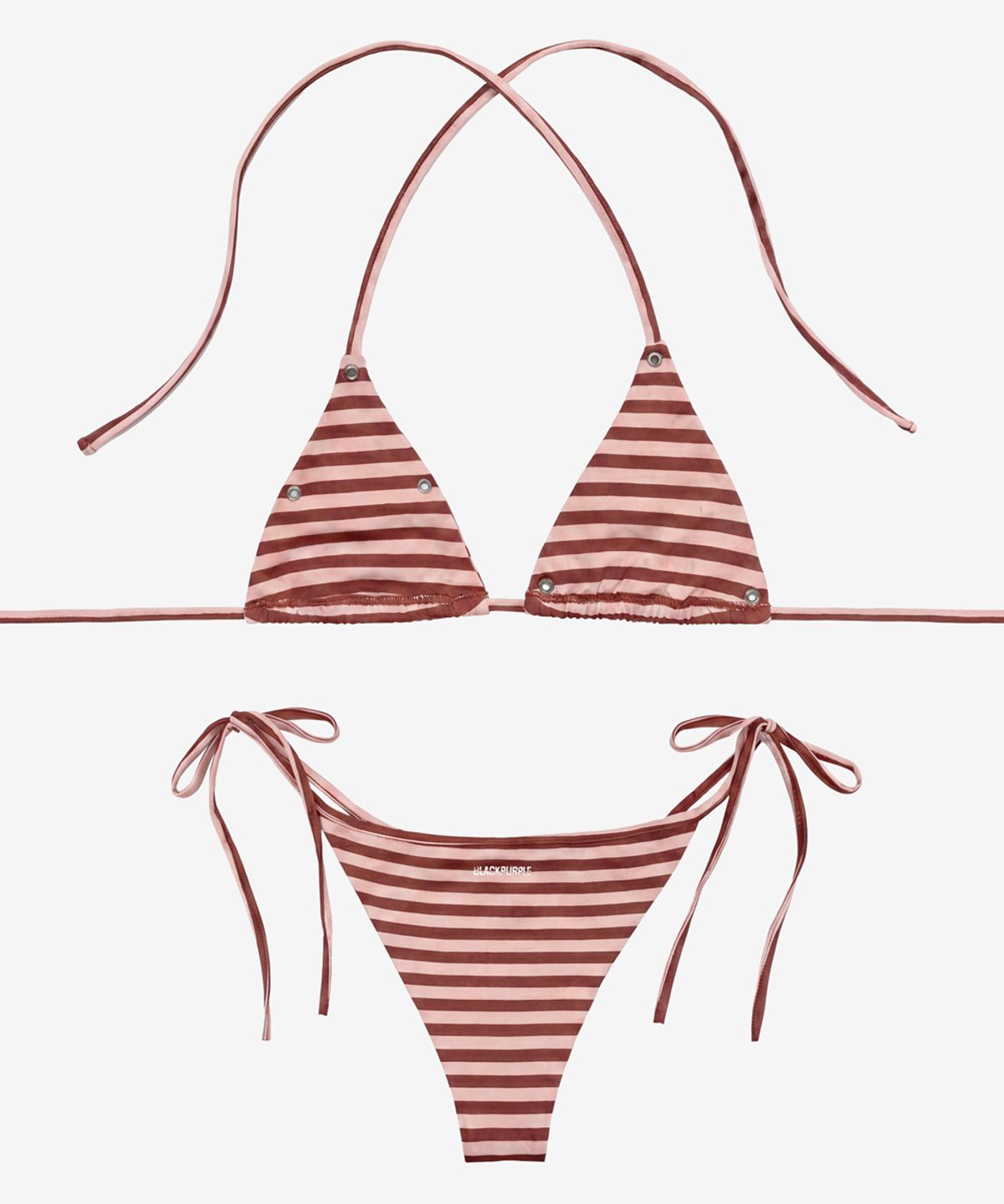 블랙 퍼플(BLACK PURPLE) 오프그리드 스트라이프 비키니_핑크 Offgrid Stripe Bikini_Pink