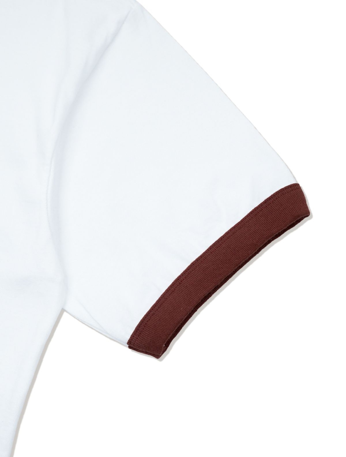 라 메종 스튜디오(LA MAISON STUDIO) UNISEX 오버핏 퍼피서핑 링거 반소매 티셔츠 화이트다크레드(FCE2TS401M)