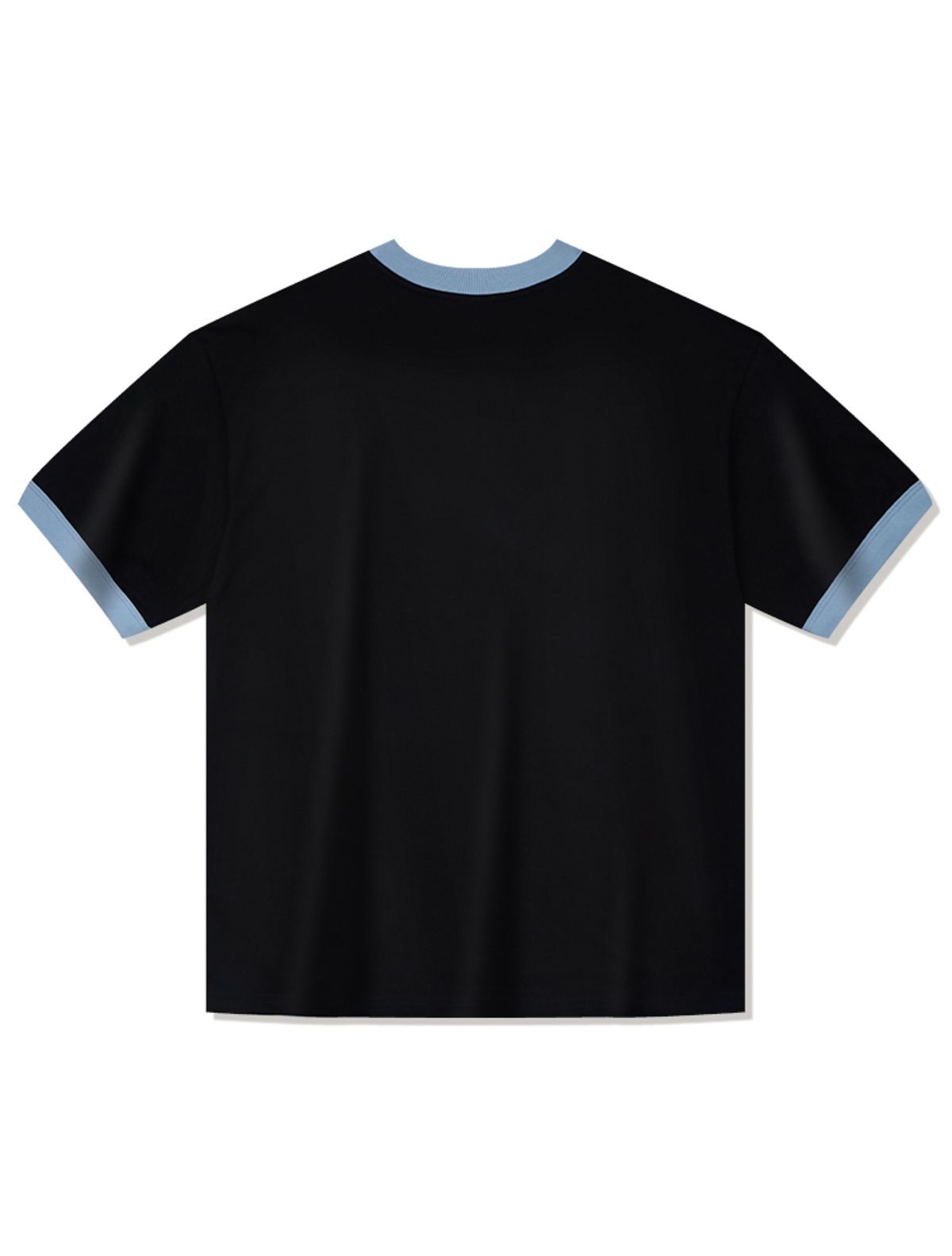 라 메종 스튜디오(LA MAISON STUDIO) UNISEX 오버핏 퍼피서핑 링거 반소매 티셔츠 블랙블루(FCE2TS401M)