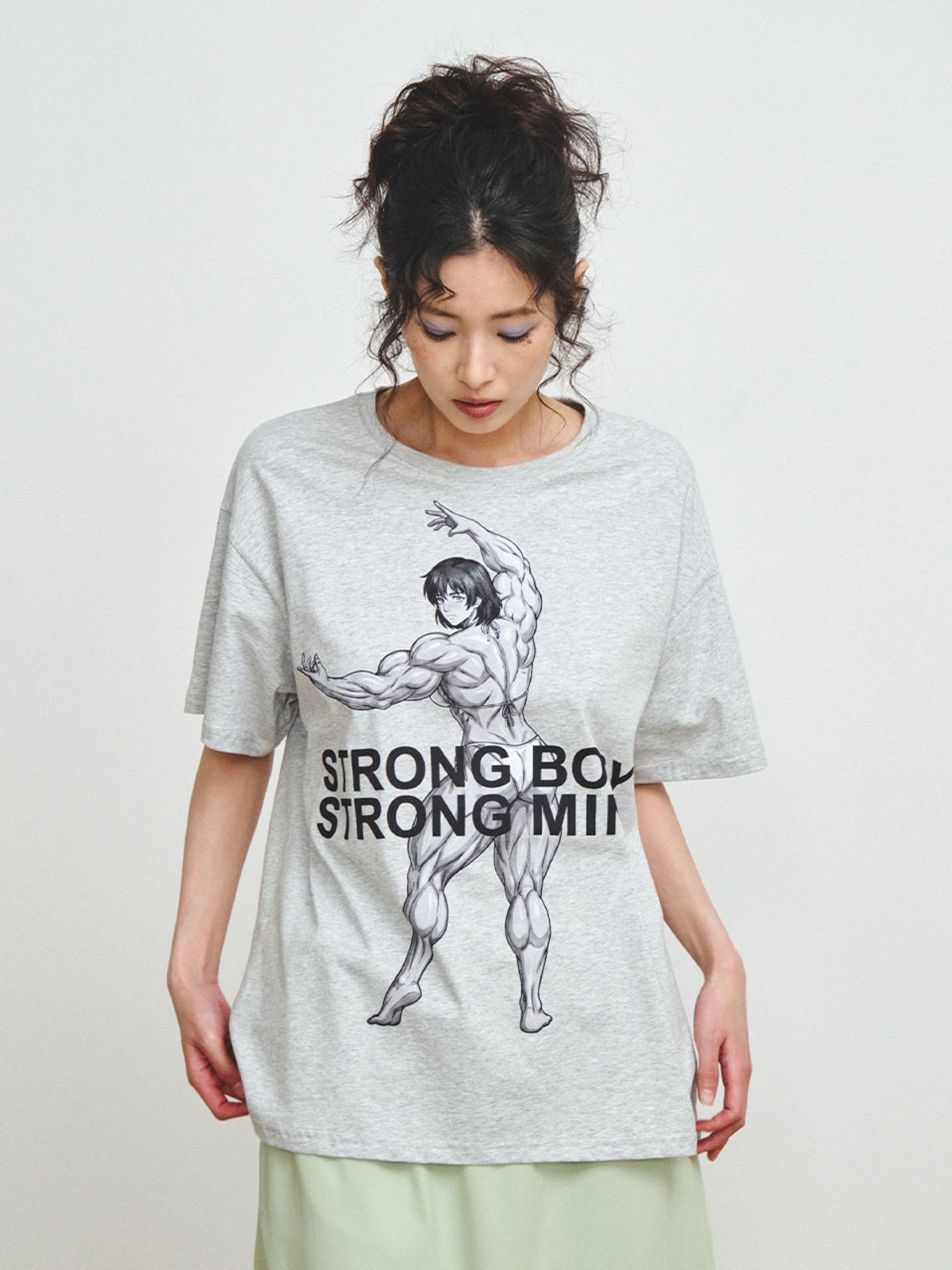 플리즈프로젝트(PLZPROJECT) STRONG T-SHIRT, MELANGE GRAY