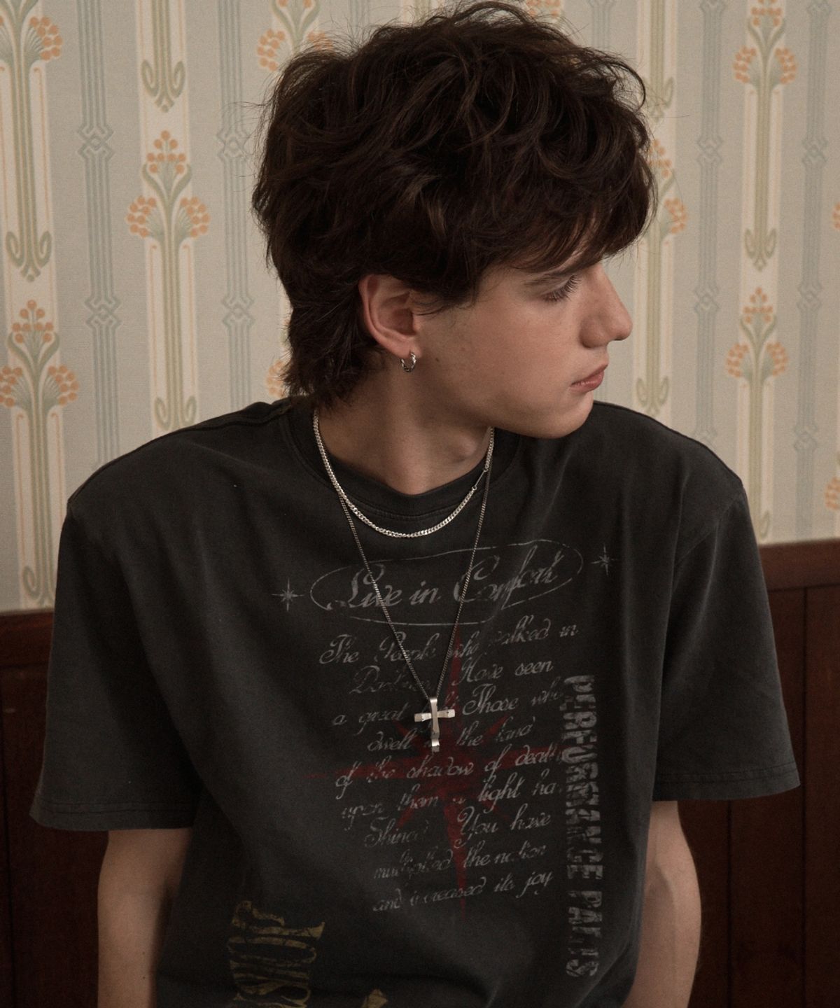 더스틸룸(THESTILLROOM) [SILVER] #N2605 Crack cross necklace