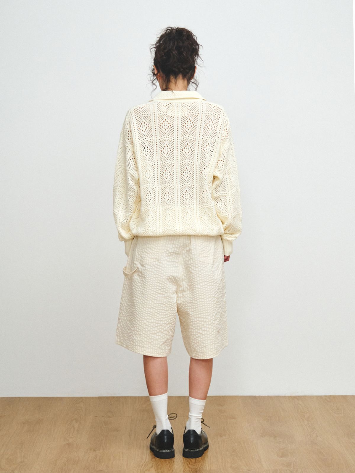 플리즈프로젝트(PLZPROJECT) GRID CHECK BERMUDA PANTS, IVORY