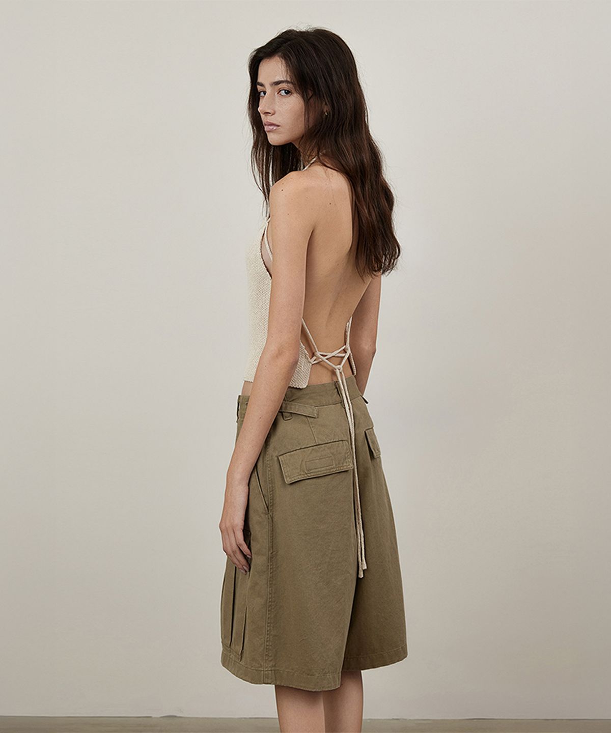 퀸스래빗(Q'SRB) Cargo Buckle Bermuda Pants