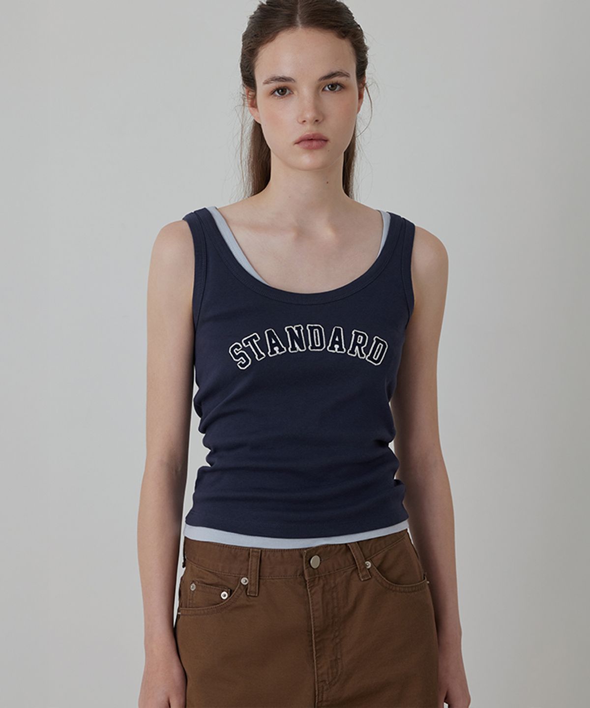 퀸스래빗(Q'SRB) Standard Embroidery Sleeveless_TOP_Cream