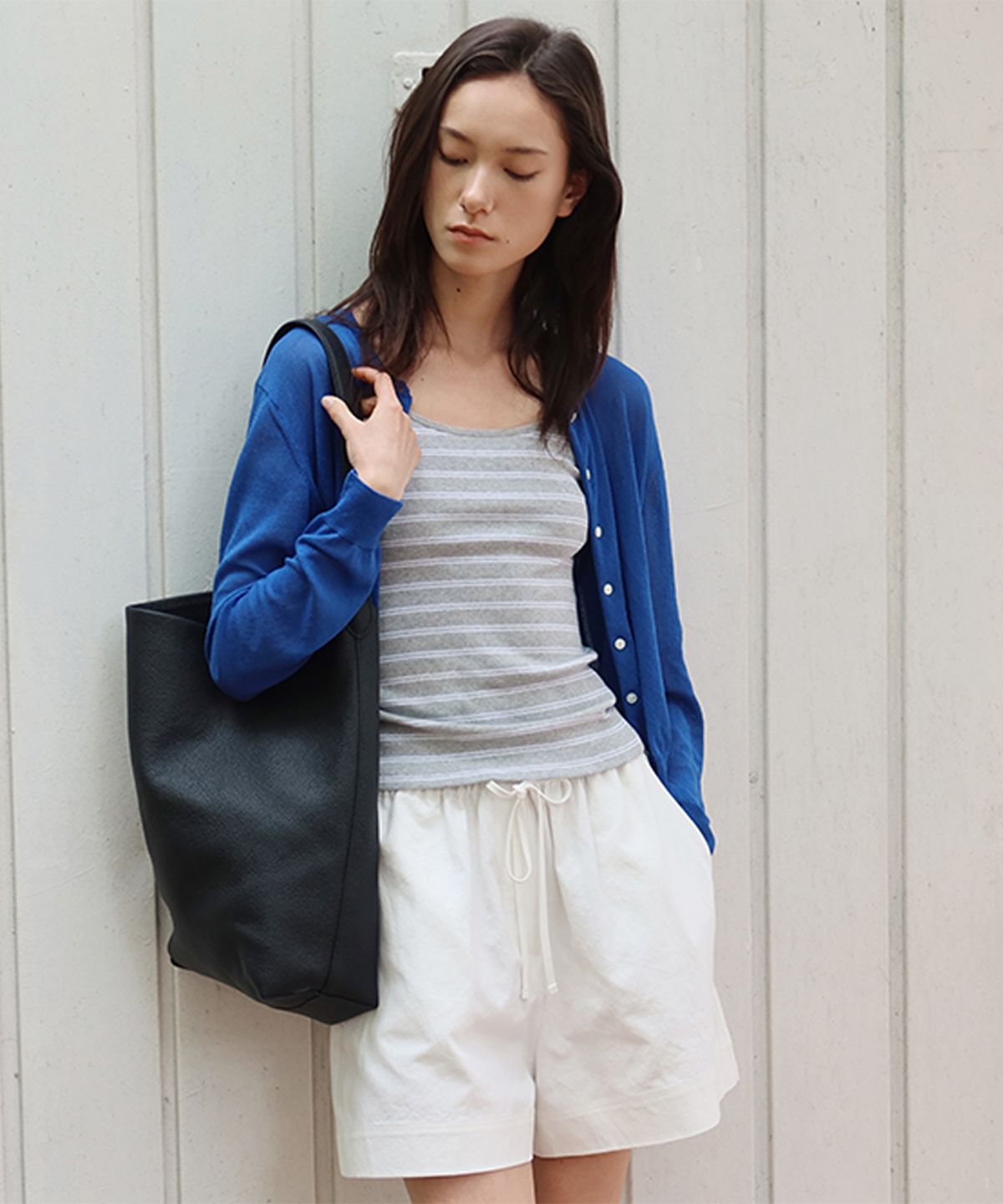 퀸스래빗(Q'SRB) Stripe Cotton Span Slim Sleeveless_TOP
