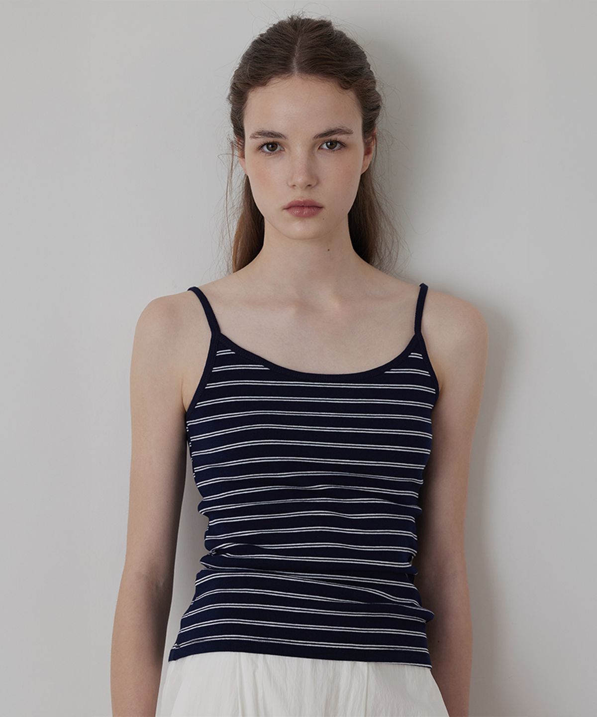 퀸스래빗(Q'SRB) Stripe Cotton Span Slim Sleeveless_TOP