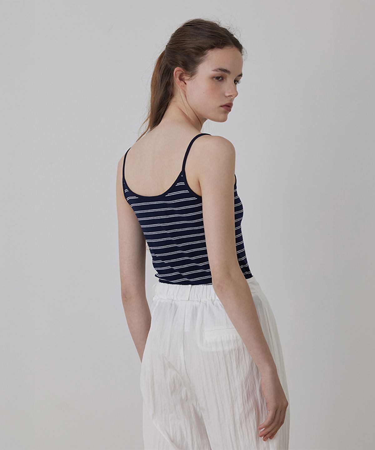 퀸스래빗(Q'SRB) Stripe Cotton Span Slim Sleeveless_TOP